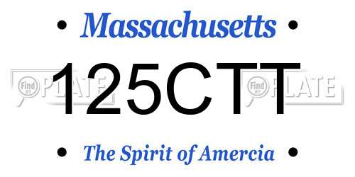 125CTT Massachusetts License Plate