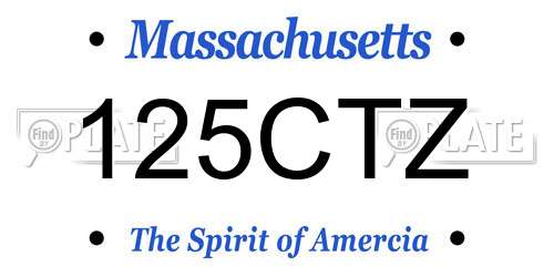 125CTZ Massachusetts License Plate