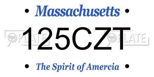 125CZT Massachusetts License Plate