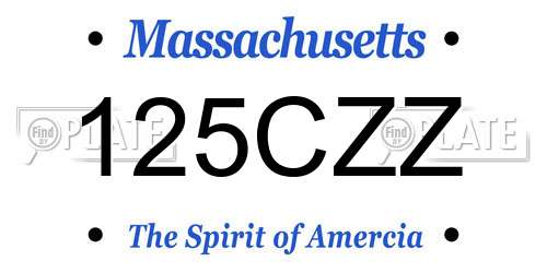125CZZ Massachusetts License Plate