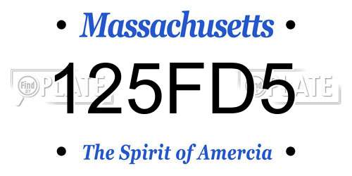 125FD5 Massachusetts License Plate