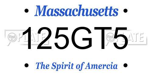 125GT5 Massachusetts License Plate