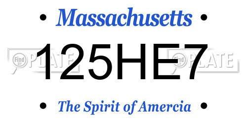 125HE7 Massachusetts License Plate