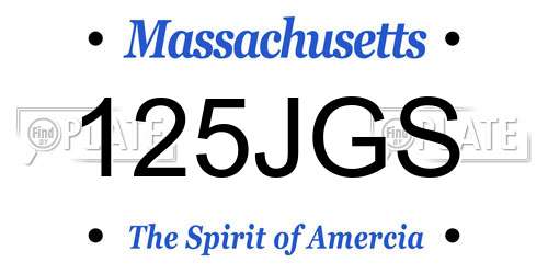 125JGS Massachusetts License Plate