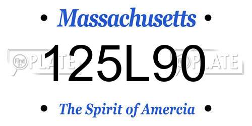 125L90 Massachusetts License Plate