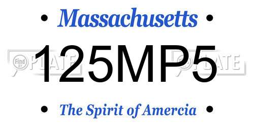 125MP5 Massachusetts License Plate
