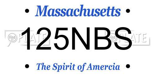 125NBS Massachusetts License Plate