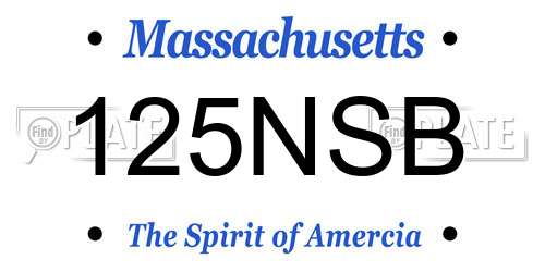 125NSB Massachusetts License Plate