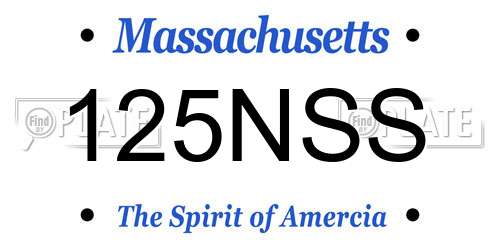 125NSS Massachusetts License Plate