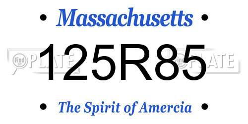 125R85 Massachusetts License Plate