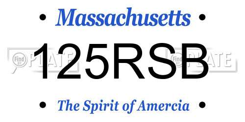 125RSB Massachusetts License Plate
