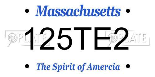 125TE2 Massachusetts License Plate