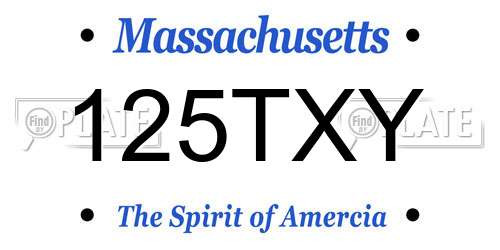 125TXY Massachusetts License Plate