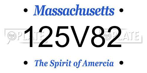 125V82 Massachusetts License Plate