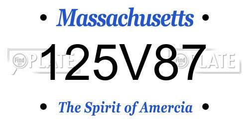 125V87 Massachusetts License Plate