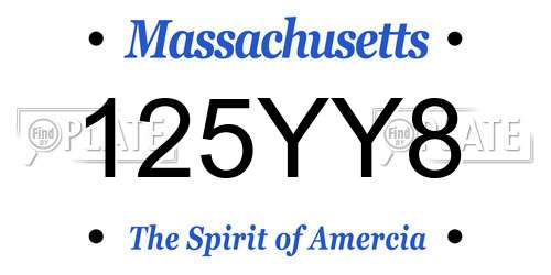 125YY8 Massachusetts License Plate