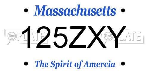 125ZXY Massachusetts License Plate