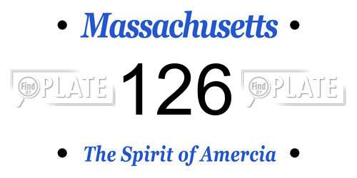 126 Massachusetts License Plate