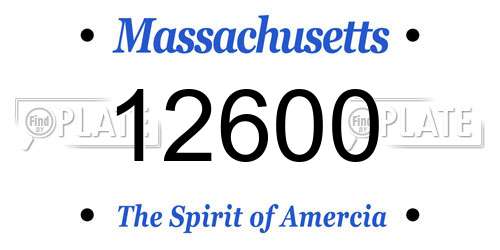 12600 Massachusetts License Plate