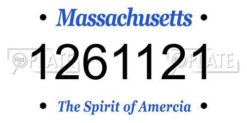 1261121 Massachusetts License Plate