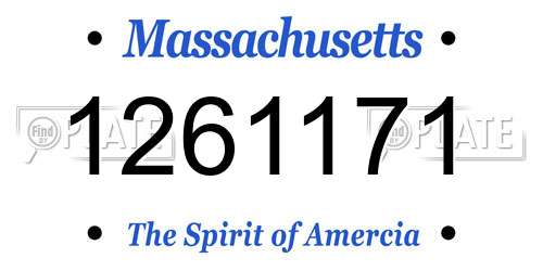 1261171 Massachusetts License Plate