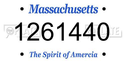 1261440 Massachusetts License Plate
