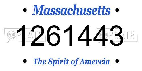 1261443 Massachusetts License Plate