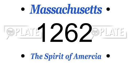 1262 Massachusetts License Plate
