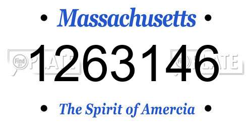 1263146 Massachusetts License Plate