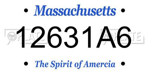 12631A6 Massachusetts License Plate