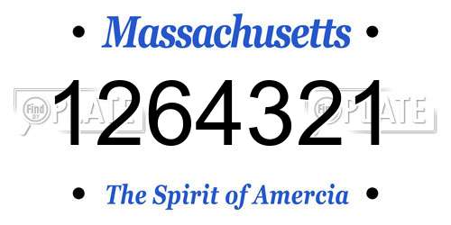 1264321 Massachusetts License Plate