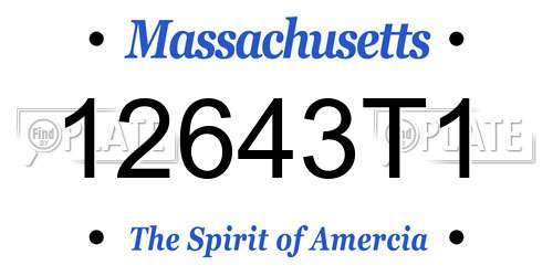 12643T1 Massachusetts License Plate