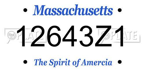 12643Z1 Massachusetts License Plate
