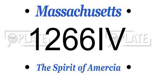1266IV Massachusetts License Plate