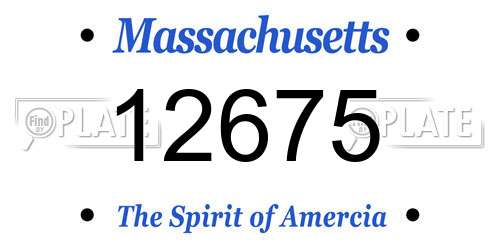 12675 Massachusetts License Plate