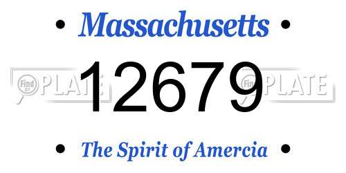 12679 Massachusetts License Plate