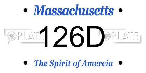 126D Massachusetts License Plate