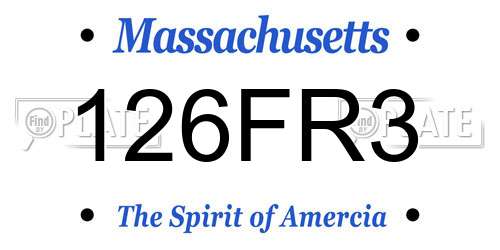 126FR3 Massachusetts License Plate