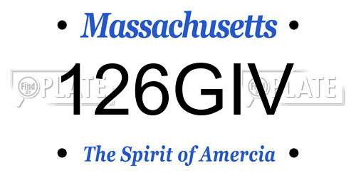 126GIV Massachusetts License Plate