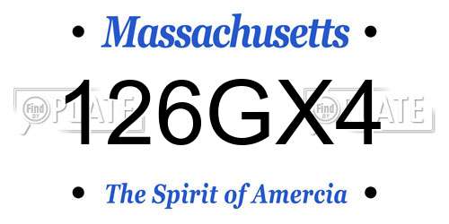 126GX4 Massachusetts License Plate