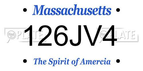 126JV4 Massachusetts License Plate