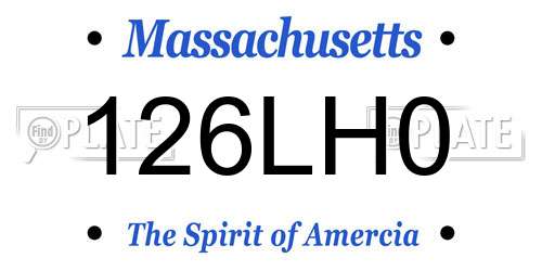 126LH0 Massachusetts License Plate
