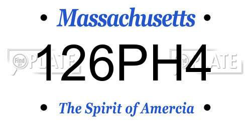 126PH4 Massachusetts License Plate