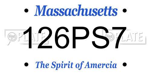 126PS7 Massachusetts License Plate