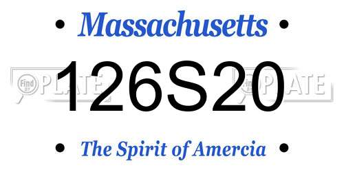 126S20 Massachusetts License Plate