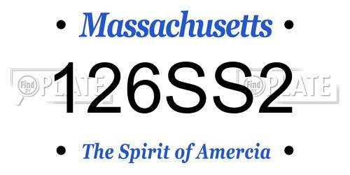 126SS2 Massachusetts License Plate