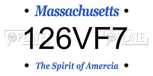 126VF7 Massachusetts License Plate