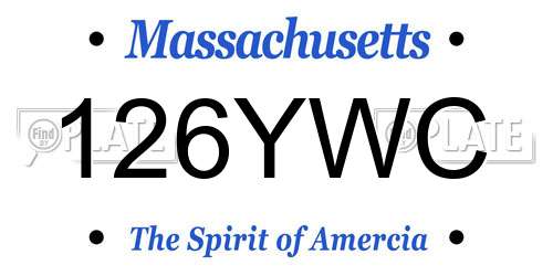 126YWC Massachusetts License Plate