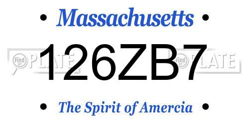 126ZB7 Massachusetts License Plate