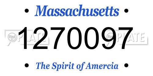 1270097 Massachusetts License Plate